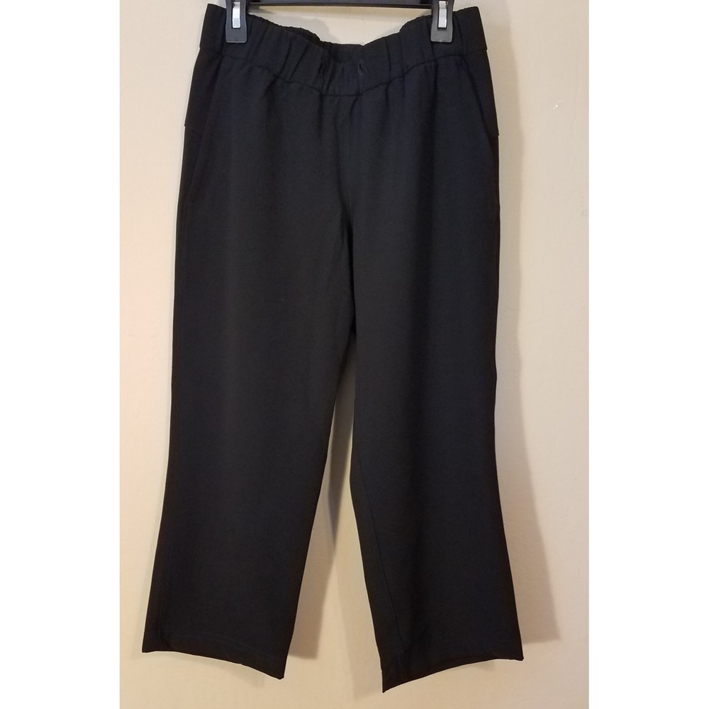 Lululemon On The Fly Crop Pants Size 4 Black NO DRAWSTRING Athleisure LW6AVMS